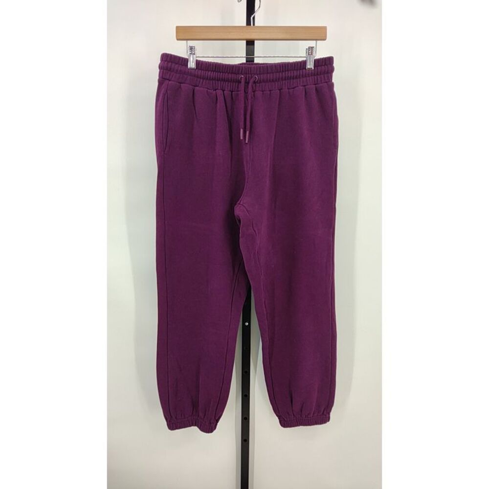 Quince Womens Organic Fleece Boyfriend Sweatpants Plum L cotton